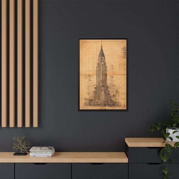 Chrysler Building Blueprint – NYC Vintage Architecture Art Print - Image 4
