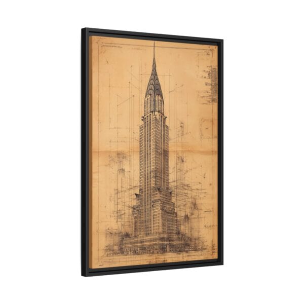Chrysler Building Blueprint – NYC Vintage Architecture Art Print - Image 3