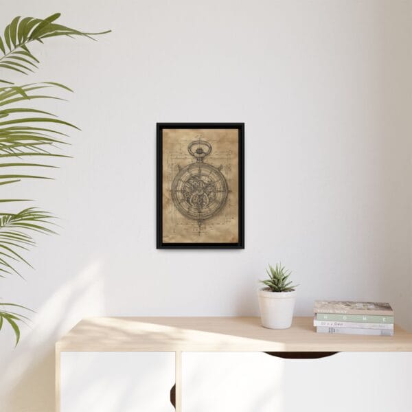Vintage Stopwatch Blueprint Wall Art – Steampunk Technical Drawing Print - Image 5