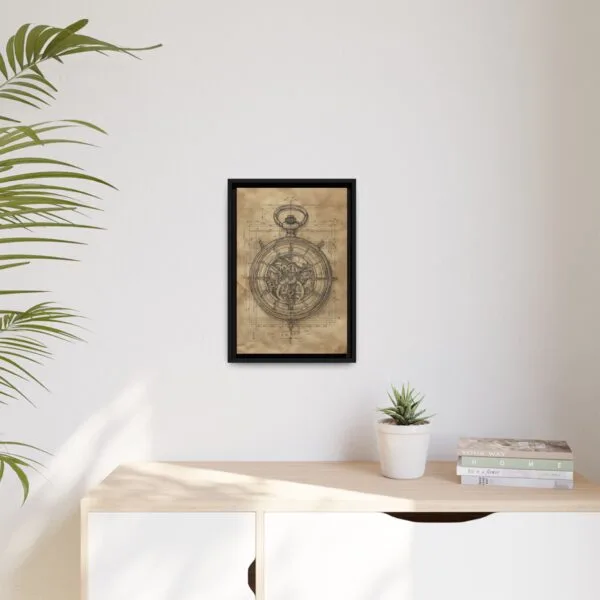 Vintage Stopwatch Blueprint Wall Art – Steampunk Technical Drawing Print - Image 5