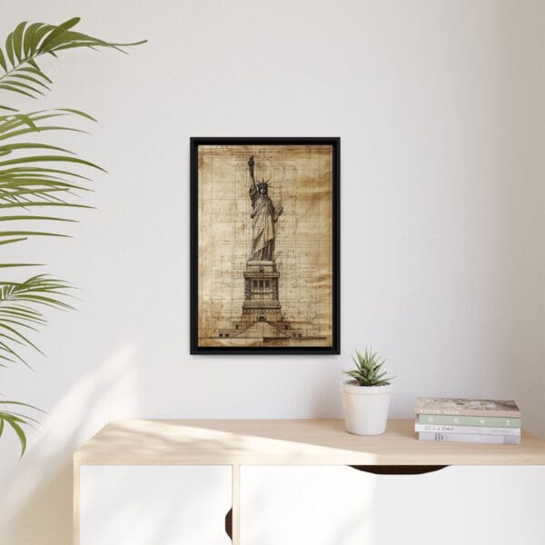 Statue of Liberty Blueprint Wall Art – Vintage Sepia Architectural Print - Image 5