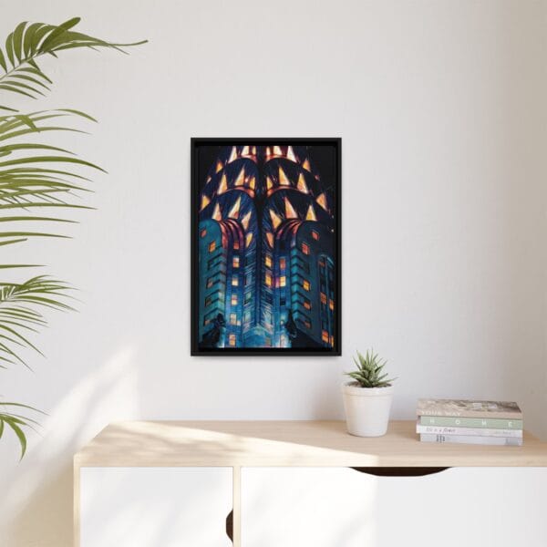 Chrysler Building Night Glow Wall Art – NYC Art Deco Skyscraper Painting - Image 5
