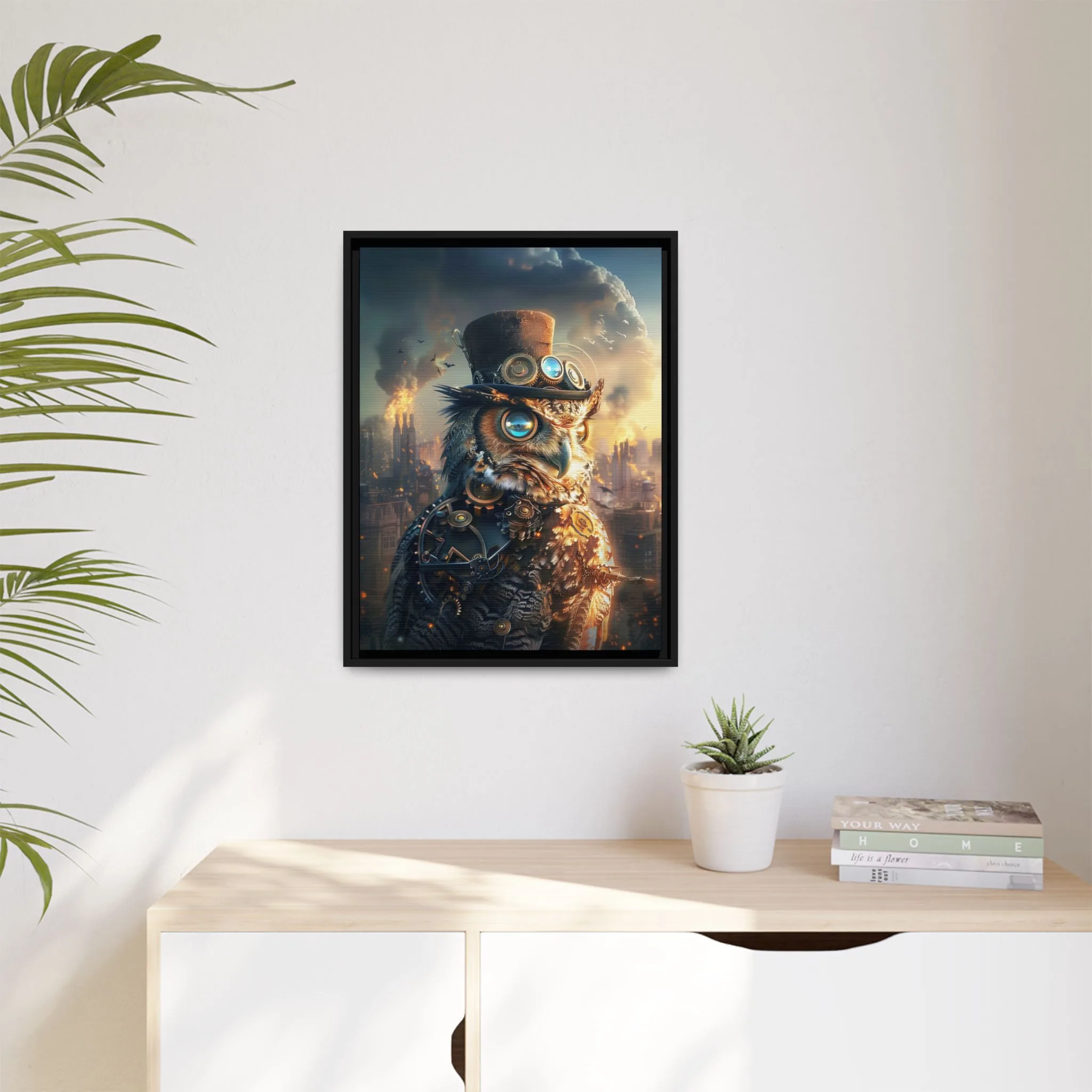 Steampunk Owl Wall Art – Industrial Vintage Animal Print - Image 5