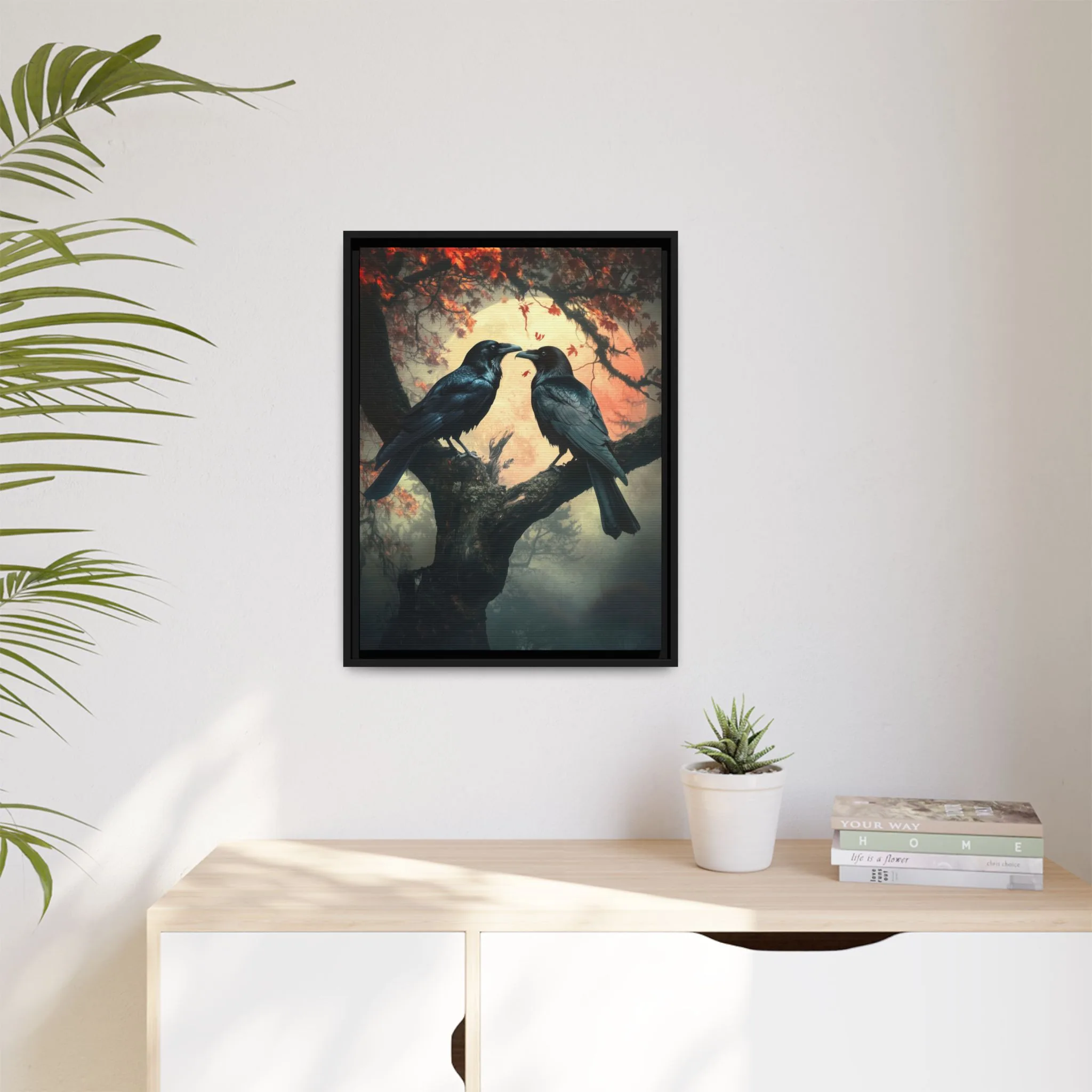 Ravens Under Full Moon Wall Art – Gothic Nature Print - Image 5