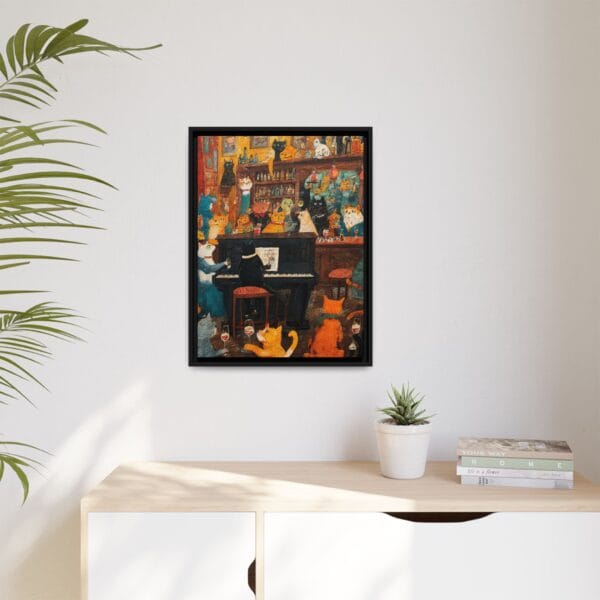 Cats Piano Bar Wall Art – Whimsical Cat Tavern Scene Print - Image 2