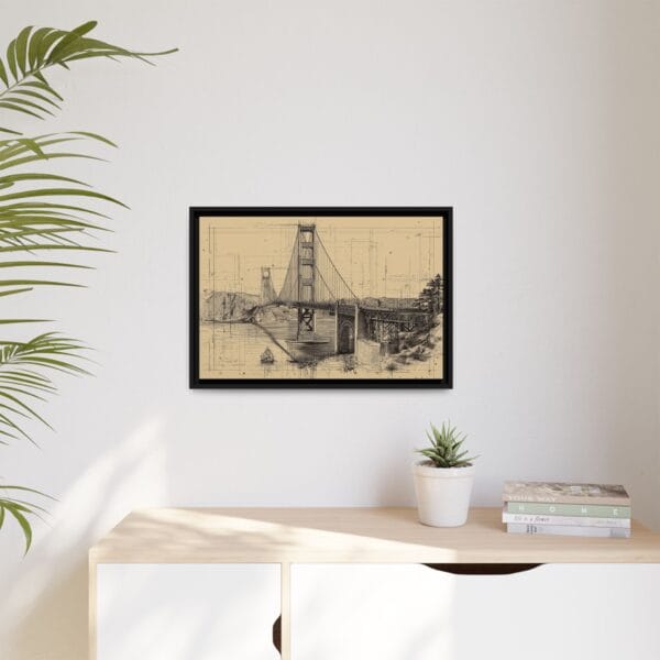 Golden Gate Bridge Blueprint Wall Art – Vintage Architectural Sketch Print - Image 5