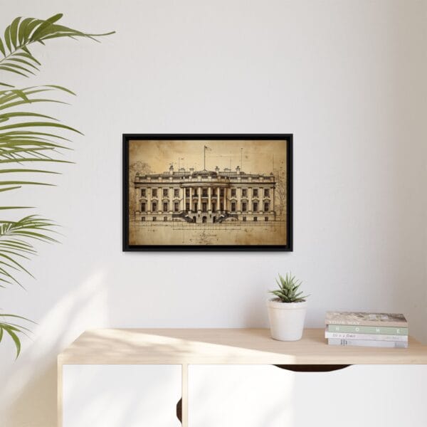 White House Blueprint Wall Art – Vintage Architectural Drawing Print - Image 5