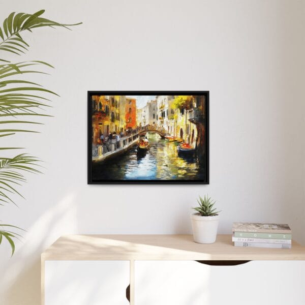 Venice Canal Wall Art – Italian Gondola Cityscape Painting - Image 5
