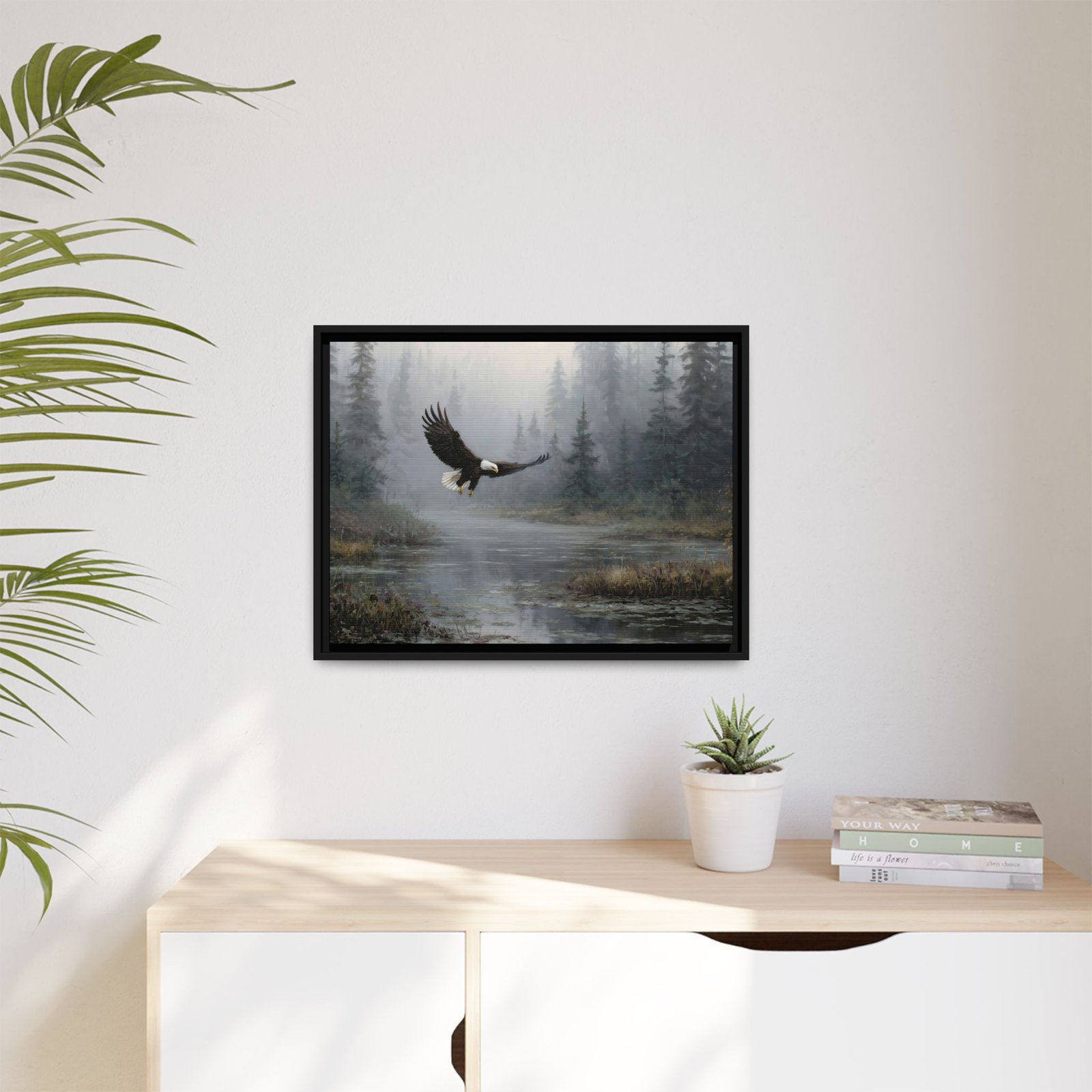 Bald Eagle Wall Art – Misty Forest Wildlife Landscape Print - Image 5