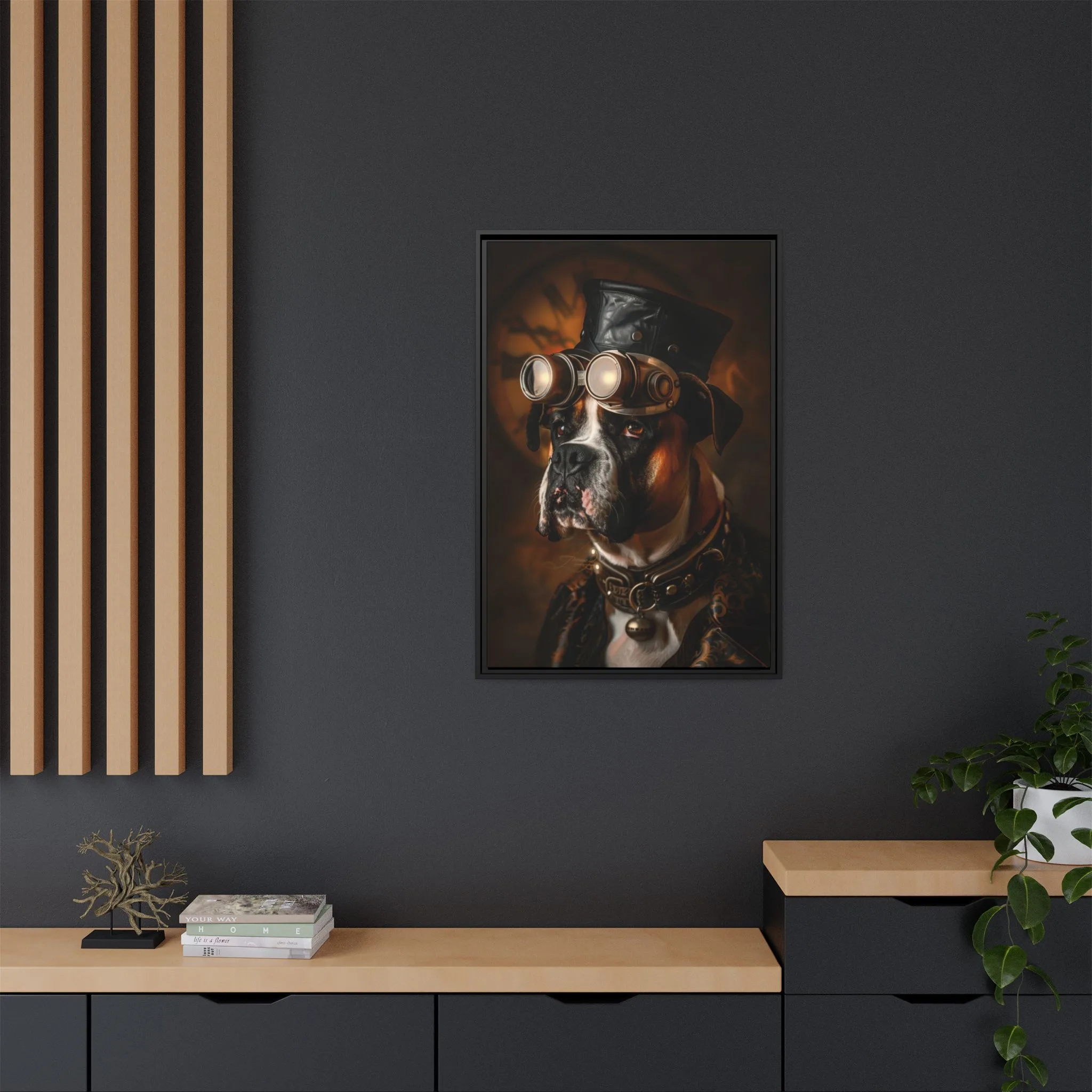Steampunk Boxer Dog Wall Art – Vintage Industrial Canine Portrait - Image 4