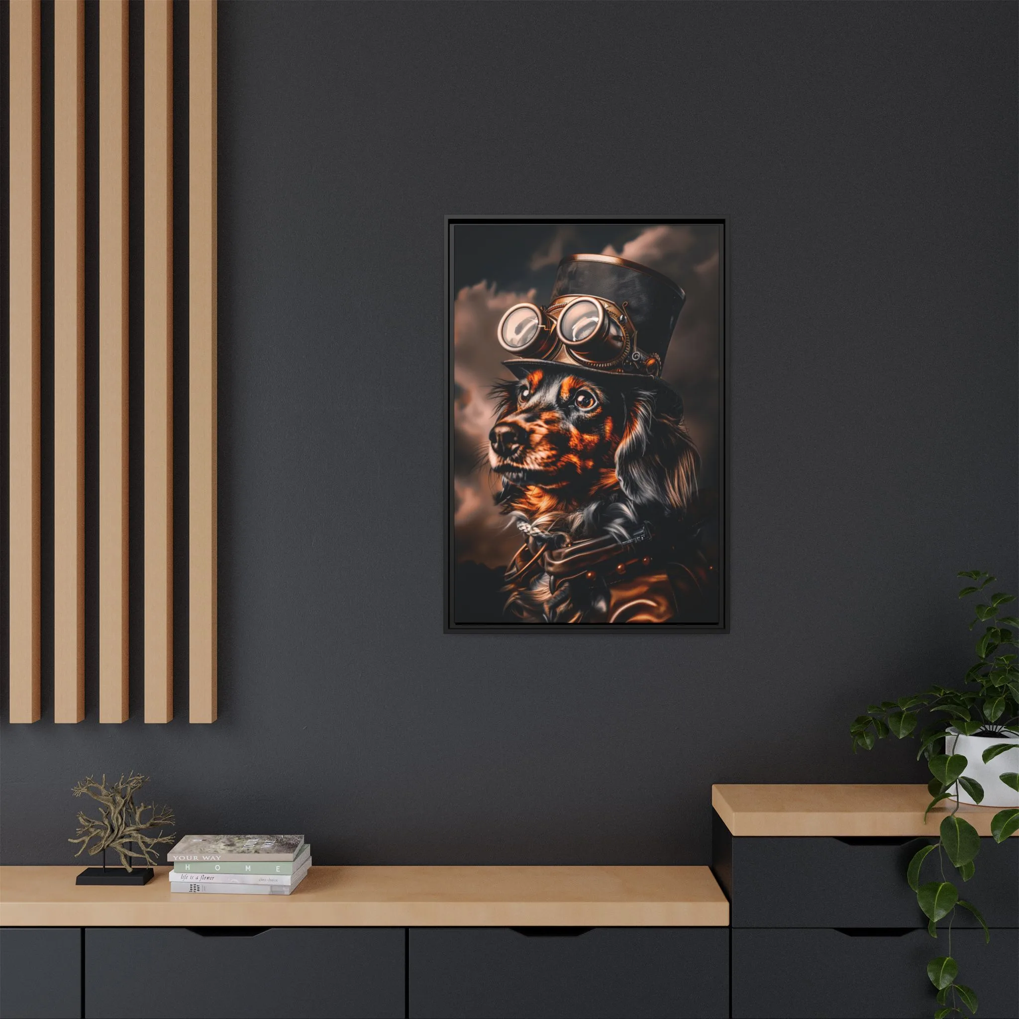 Steampunk Dachshund Wall Art – Wiener Dog Vintage Industrial Portrait - Image 4