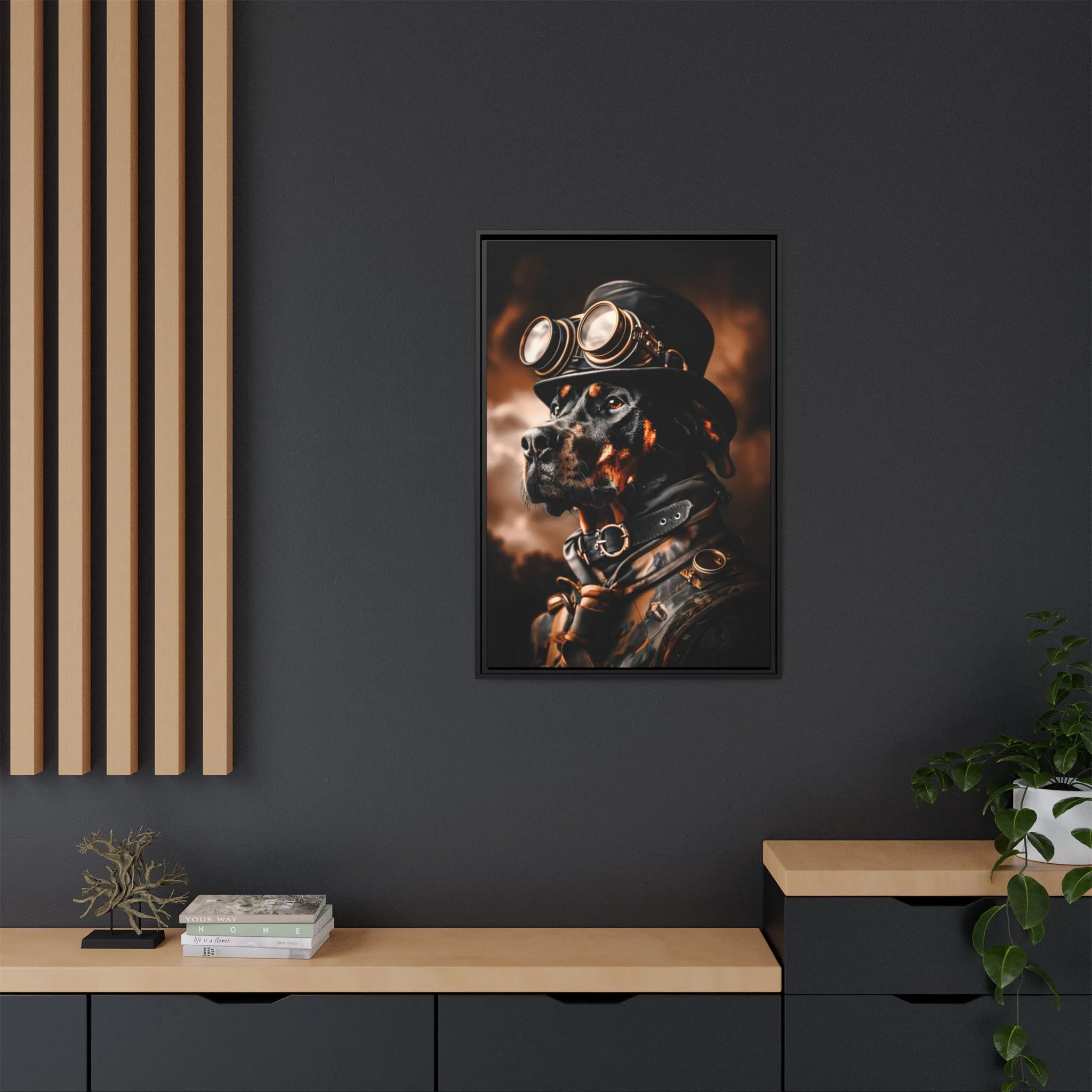 Steampunk Doberman Pinscher Wall Art – Vintage Industrial Dog Portrait - Image 3