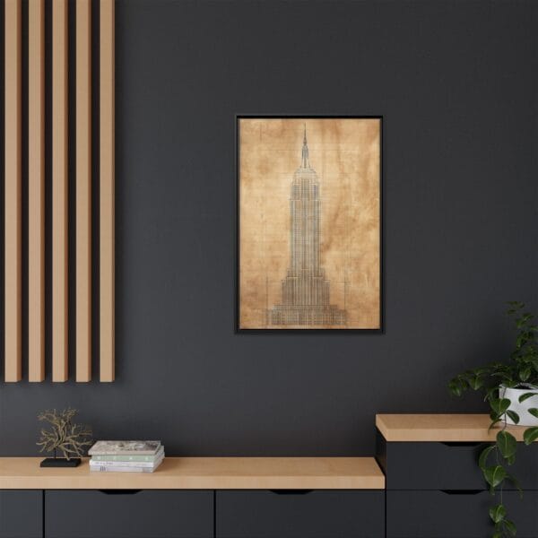 Empire State Building Blueprint Wall Art – Vintage Architectural Drawing Print - Image 4