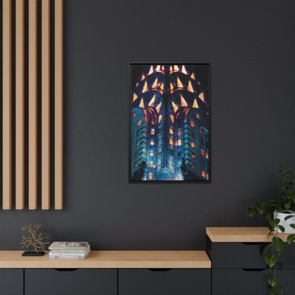 Chrysler Building Night Glow Wall Art – NYC Art Deco Skyscraper Painting - Image 4
