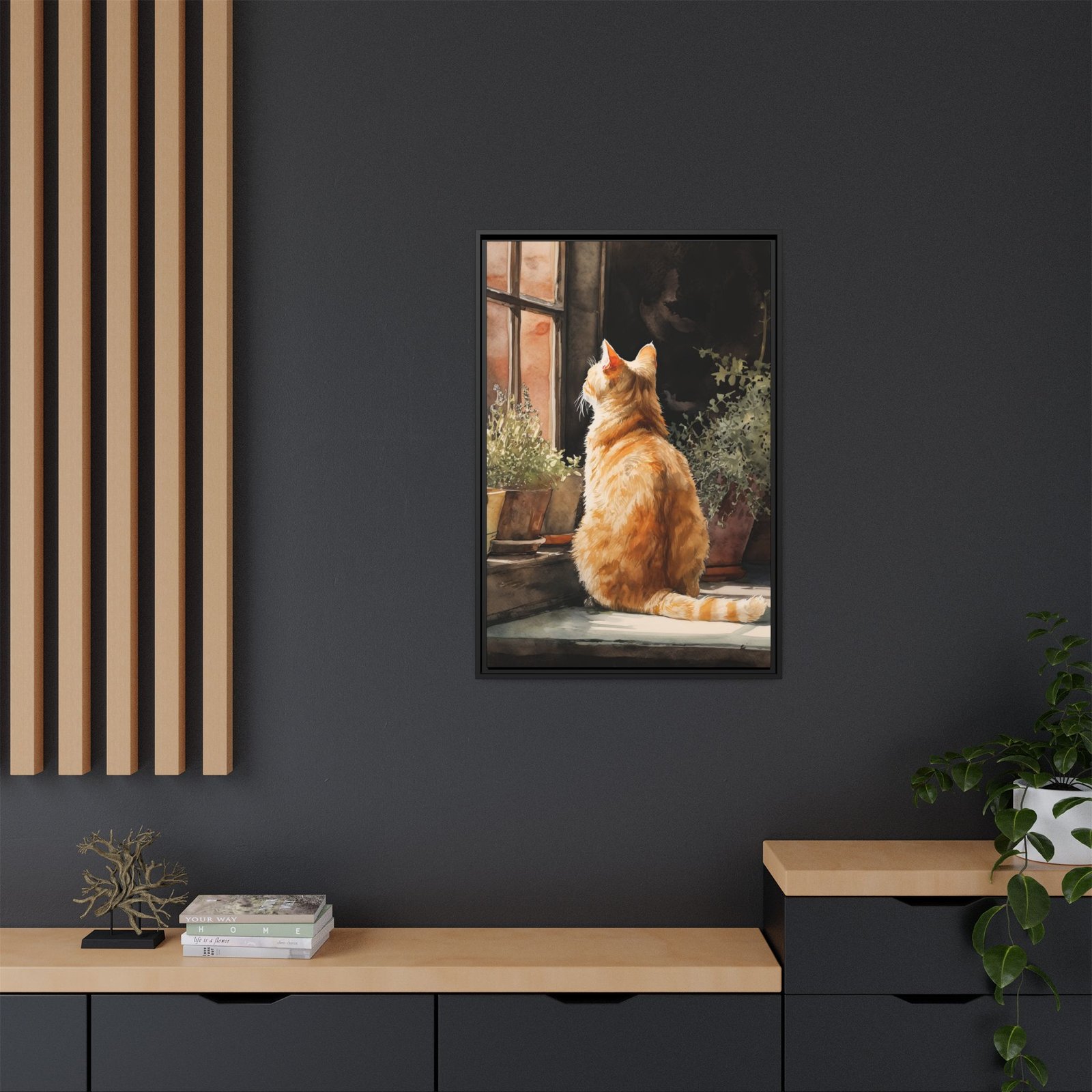 Orange Tabby Cat Window Wall Art – Cozy Sunlit Cat Painting - Image 4