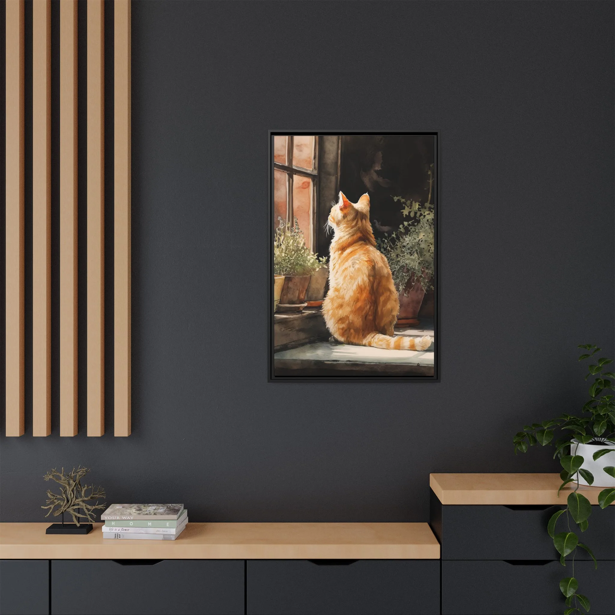 Orange Tabby Cat Window Wall Art – Cozy Sunlit Cat Painting - Image 4
