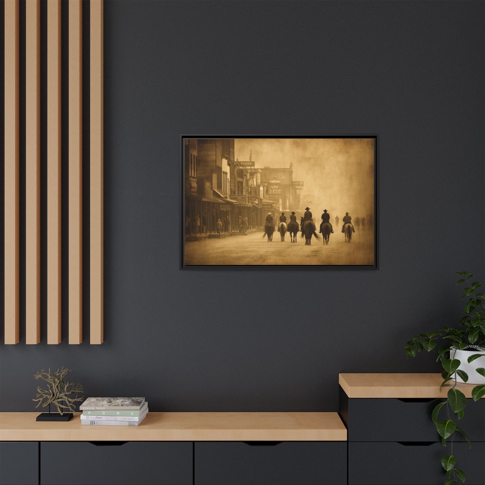 Old West Cowboy Town Wall Art – Vintage Sepia Western Street Print - Image 4