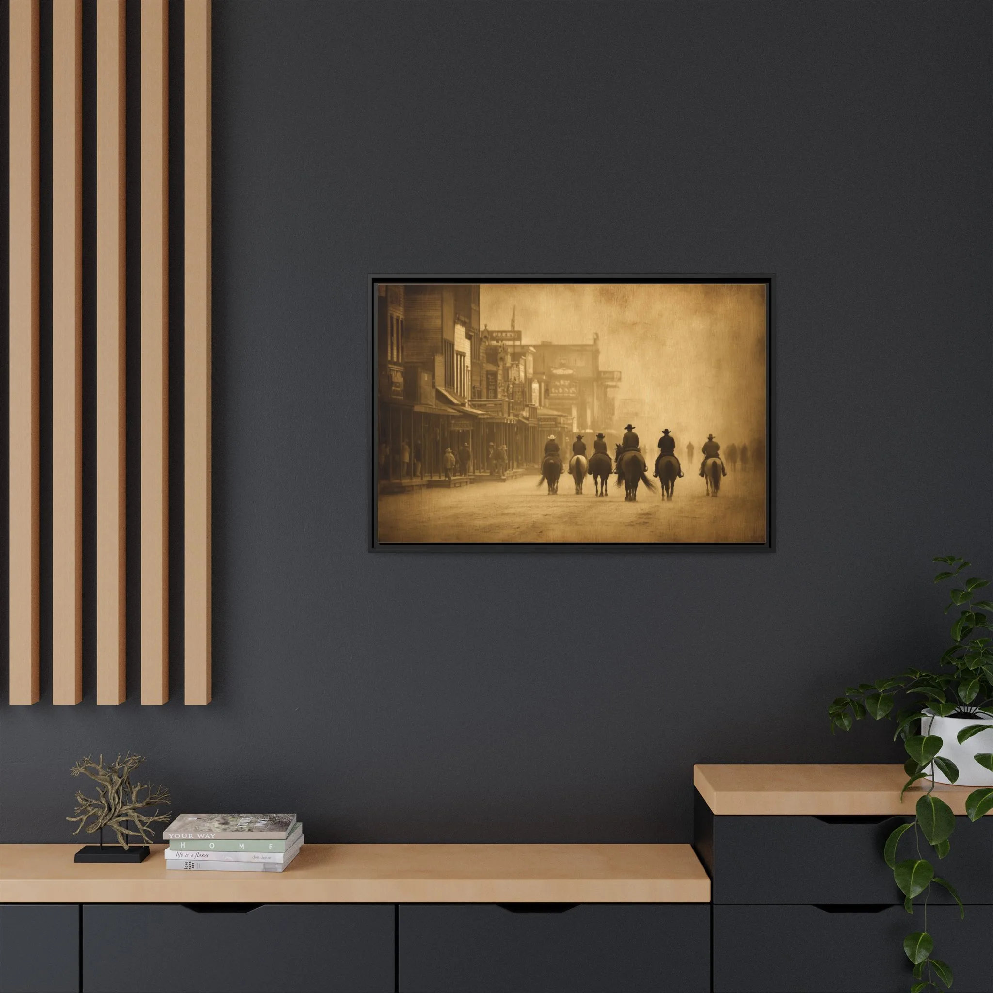 Old West Cowboy Town Wall Art – Vintage Sepia Western Street Print - Image 4