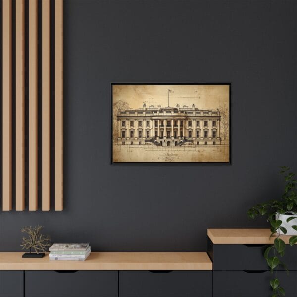 White House Blueprint Wall Art – Vintage Architectural Drawing Print - Image 4