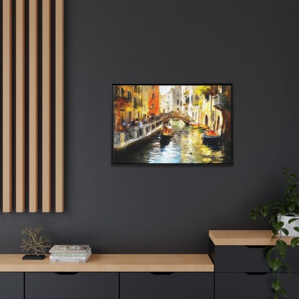 Venice Canal Wall Art – Italian Gondola Cityscape Painting - Image 4