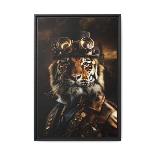 Steampunk Tiger Portrait Wall Art – Vintage Industrial Animal Print - Image 2