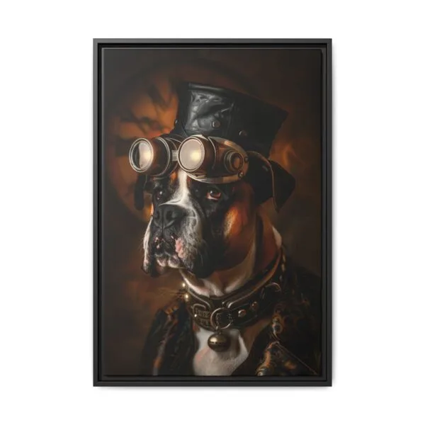 Steampunk Boxer Dog Wall Art – Vintage Industrial Canine Portrait - Image 2