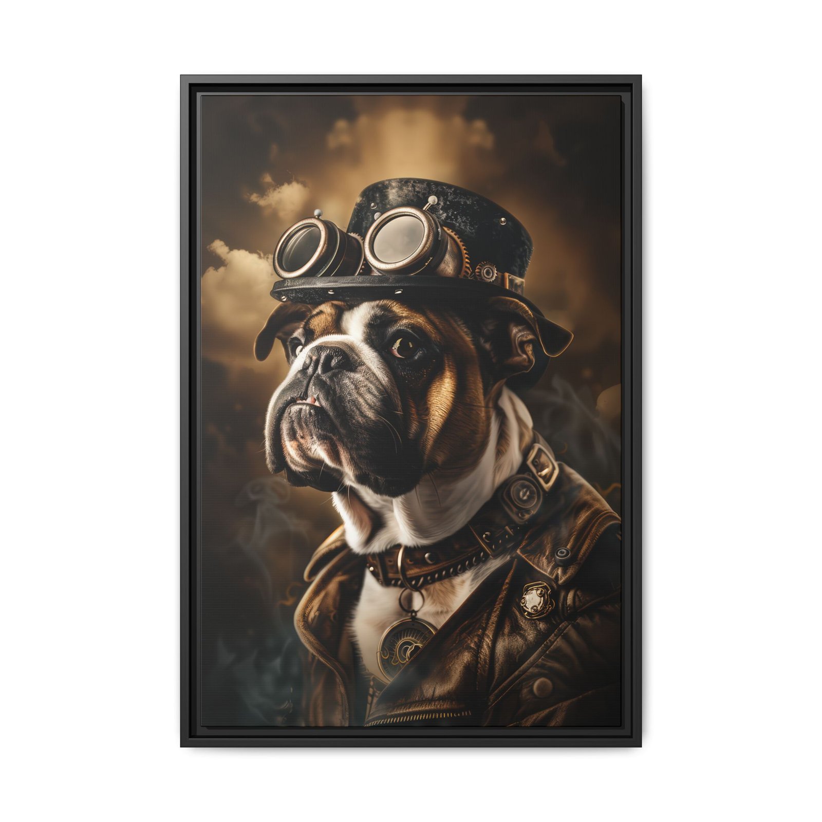 Steampunk Bulldog Wall Art – Vintage Industrial Dog Portrait - Image 2