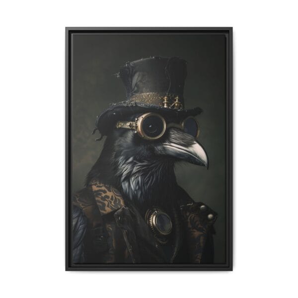 Steampunk Raven Wall Art – Vintage Victorian Crow Portrait - Image 2