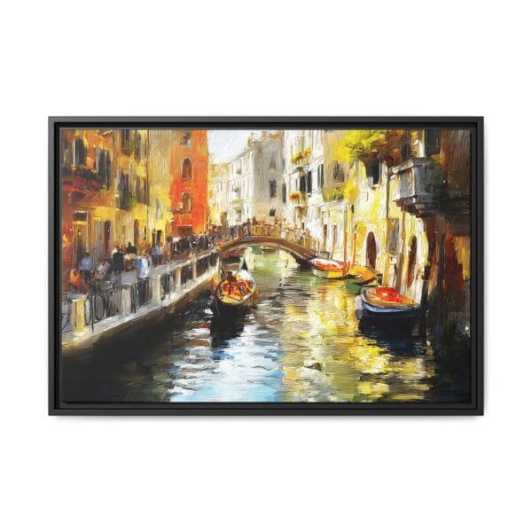 Venice Canal Wall Art – Italian Gondola Cityscape Painting - Image 2