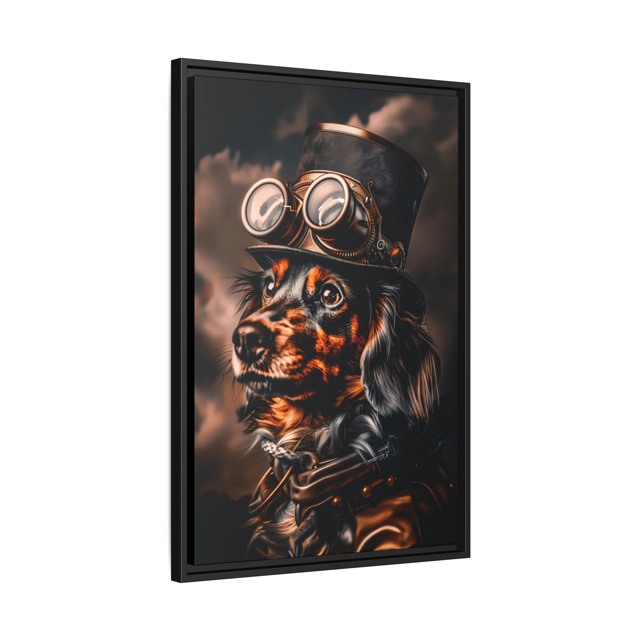 Steampunk Dachshund Wall Art – Wiener Dog Vintage Industrial Portrait - Image 3