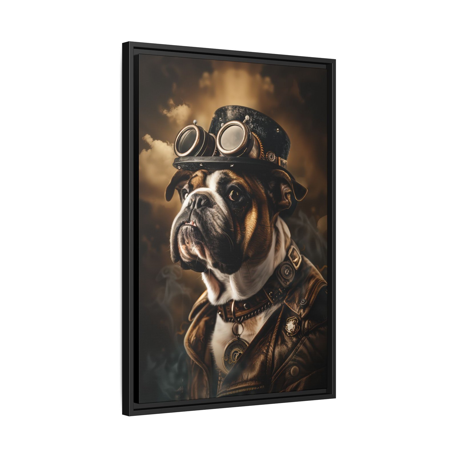 Steampunk Bulldog Wall Art – Vintage Industrial Dog Portrait - Image 3