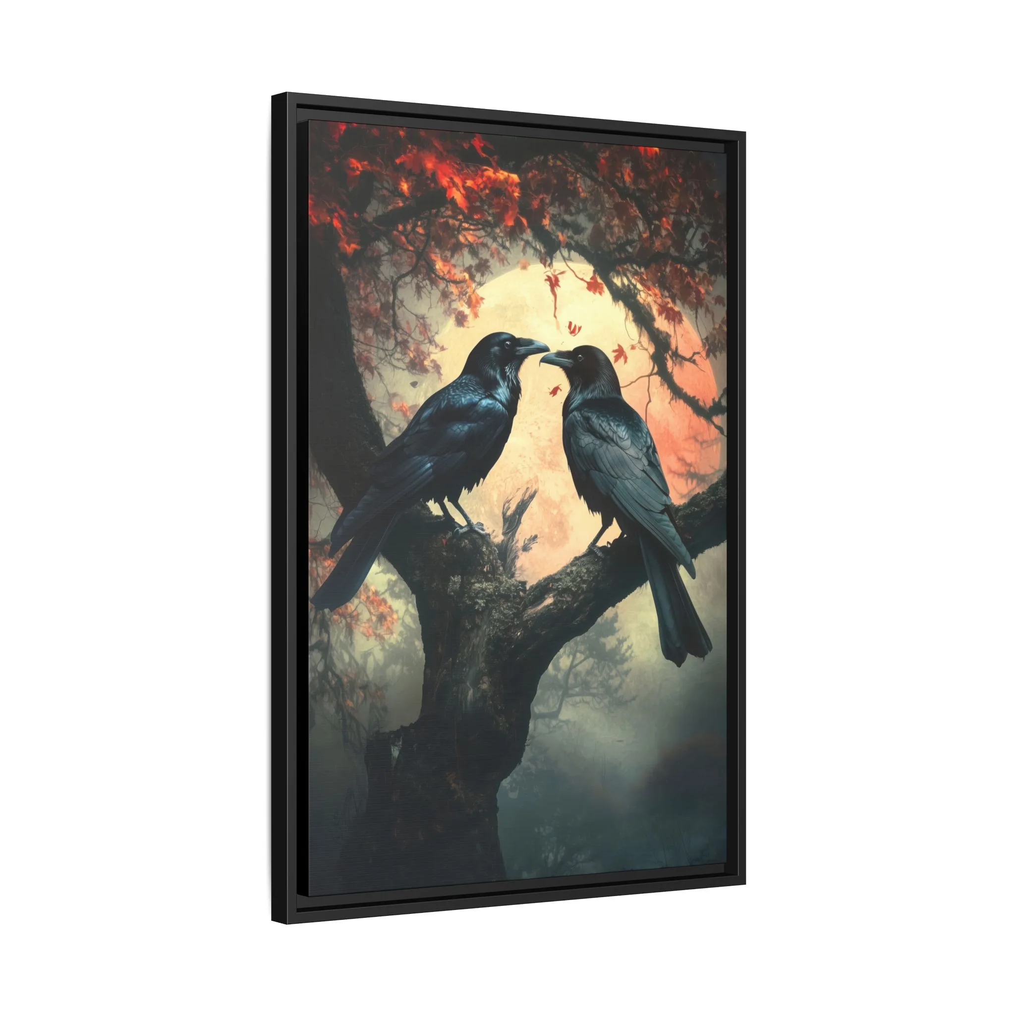 Ravens Under Full Moon Wall Art – Gothic Nature Print - Image 3
