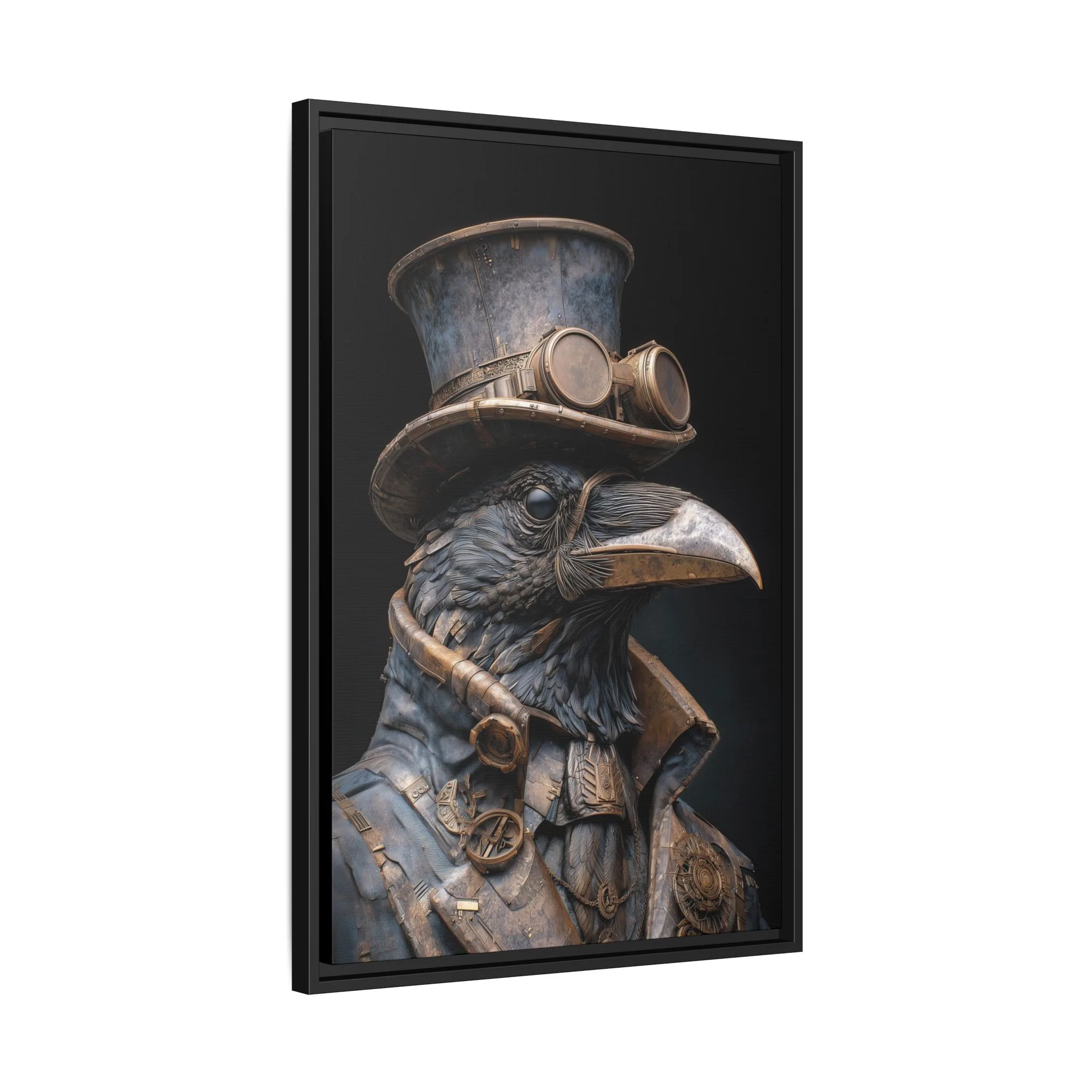 Steampunk Brass Raven Wall Art – Industrial Vintage Bird Portrait - Image 3