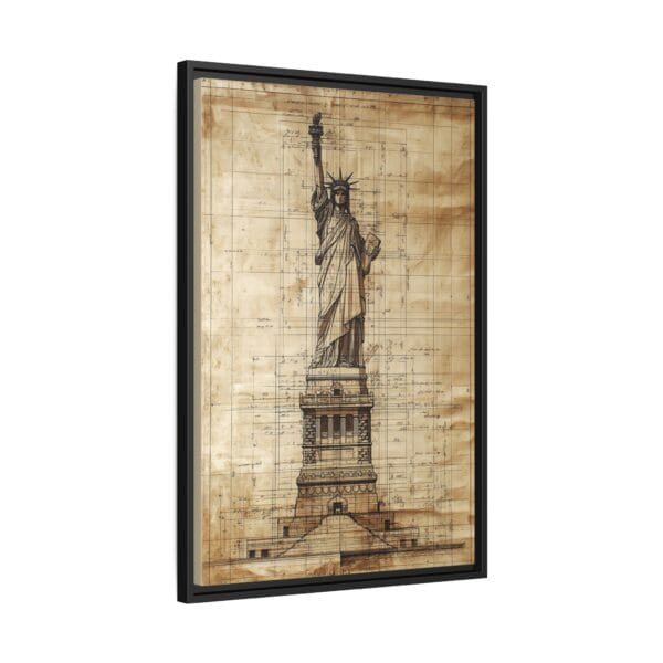 Statue of Liberty Blueprint Wall Art – Vintage Sepia Architectural Print - Image 3