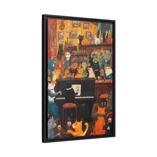 Cats Piano Bar Wall Art – Whimsical Cat Tavern Scene Print - Image 3