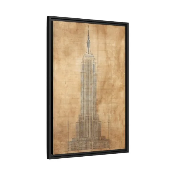 Empire State Building Blueprint Wall Art – Vintage Architectural Drawing Print - Image 3