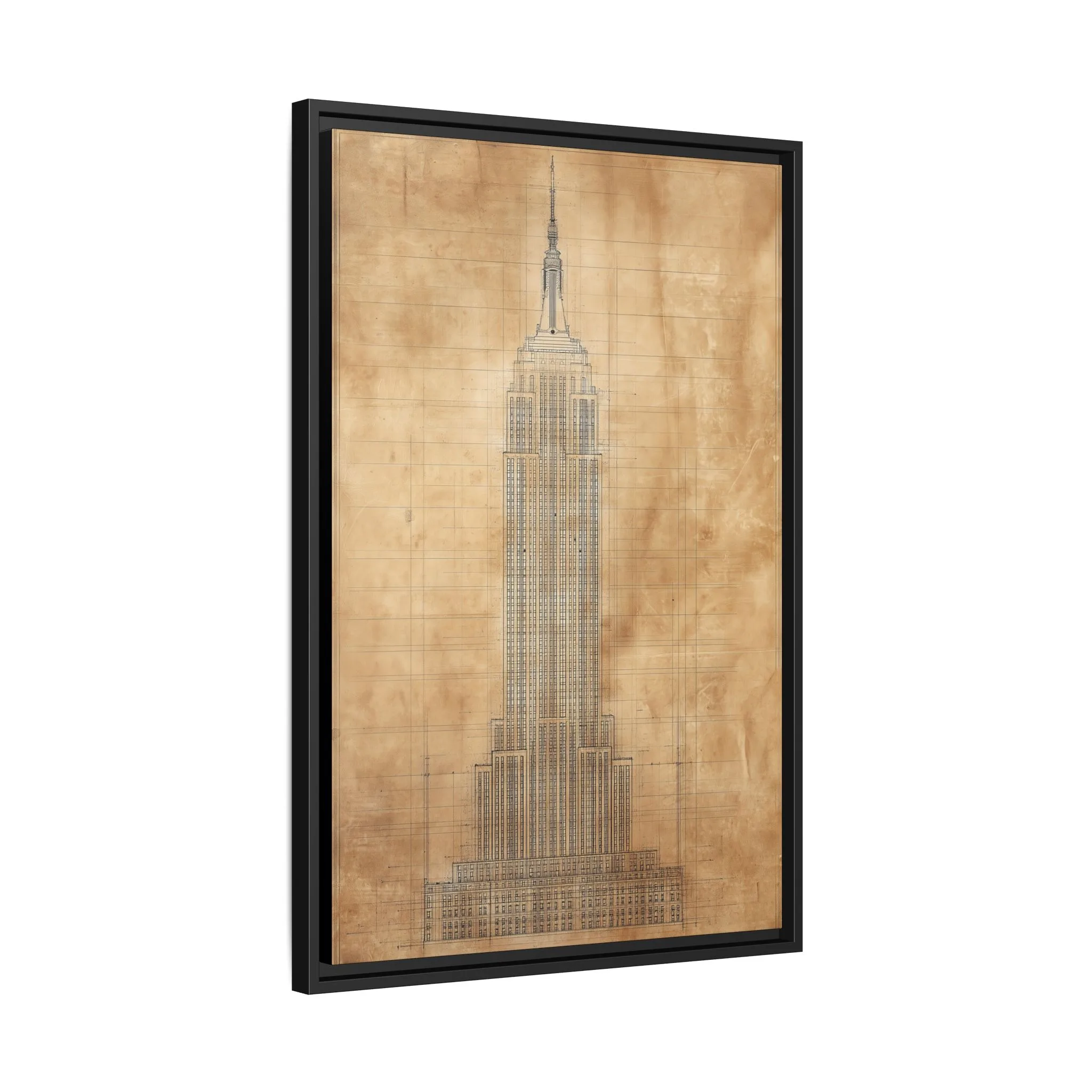 Empire State Building Blueprint Wall Art – Vintage Architectural Drawing Print - Image 3
