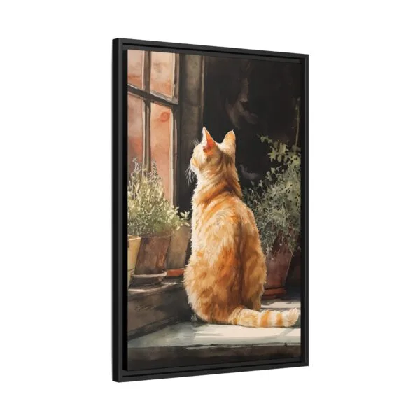 Orange Tabby Cat Window Wall Art – Cozy Sunlit Cat Painting - Image 3
