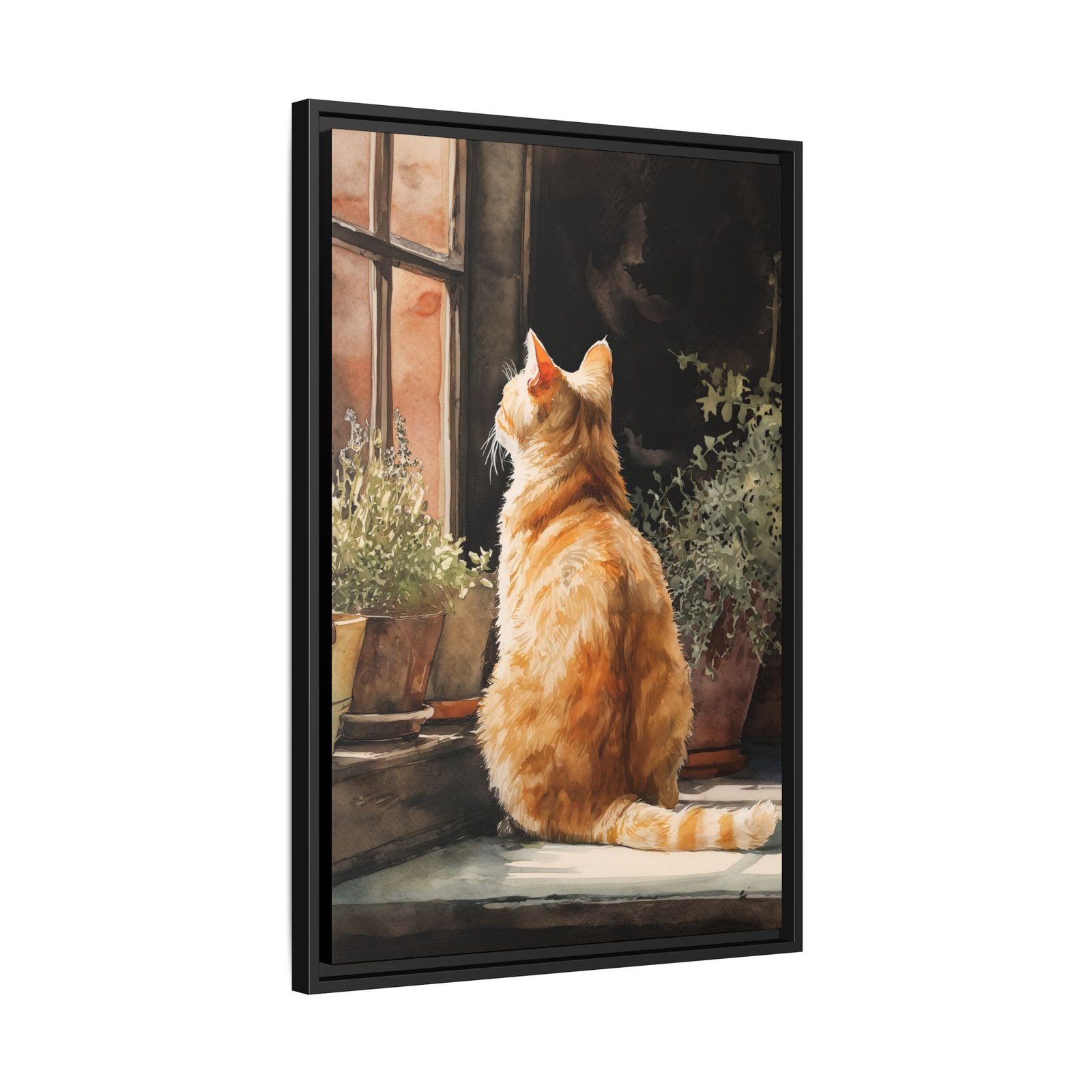 Orange Tabby Cat Window Wall Art – Cozy Sunlit Cat Painting - Image 3