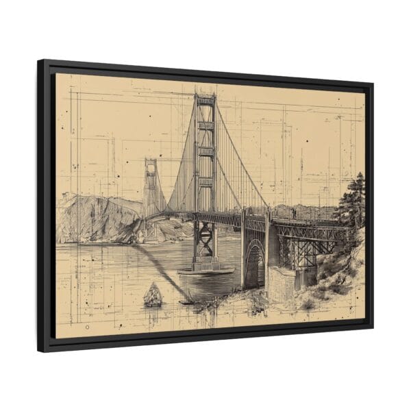 Golden Gate Bridge Blueprint Wall Art – Vintage Architectural Sketch Print - Image 3