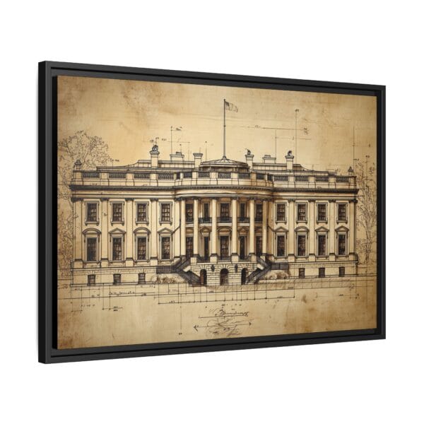 White House Blueprint Wall Art – Vintage Architectural Drawing Print - Image 3