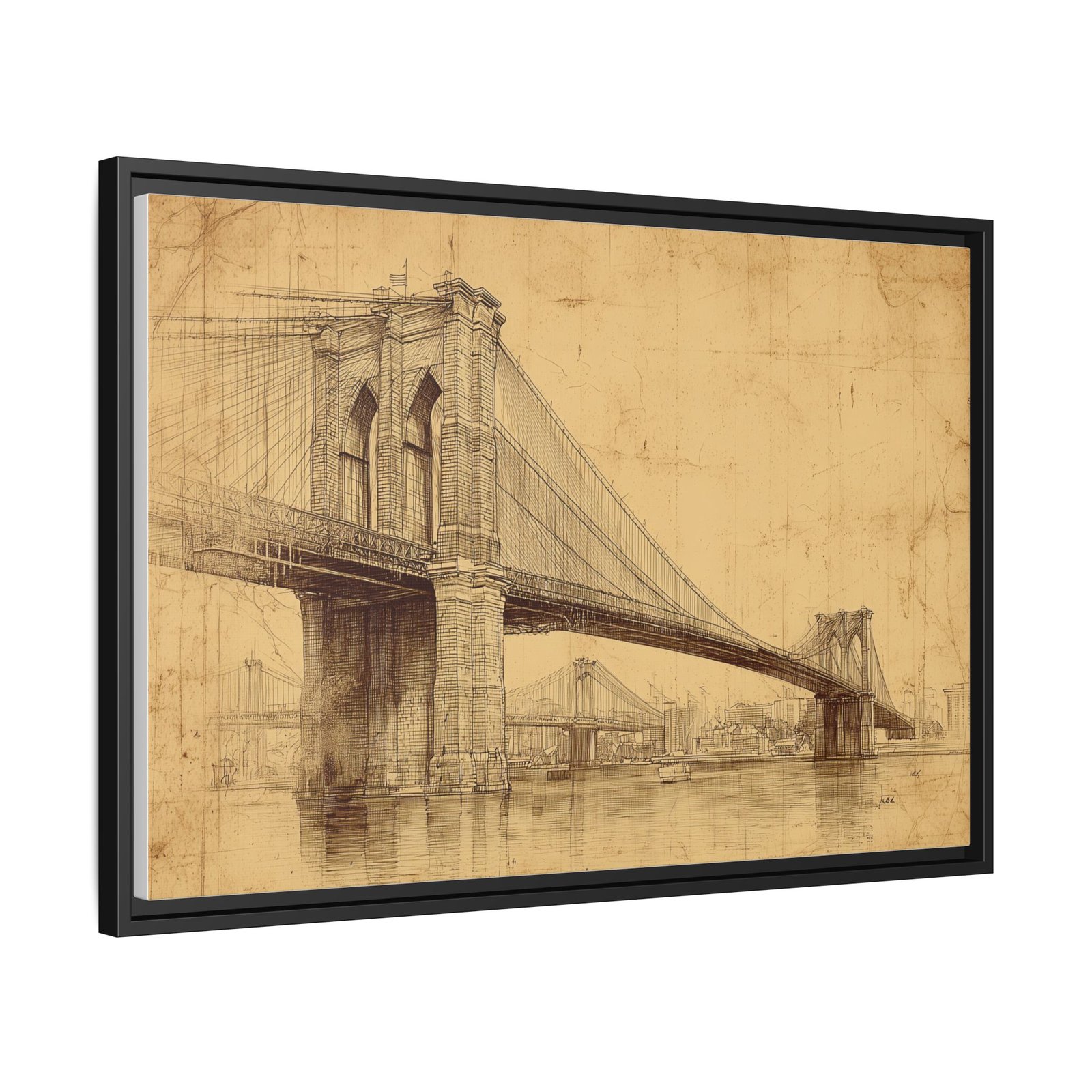 Brooklyn Bridge Wall Art – Vintage New York Architectural Sketch - Image 3