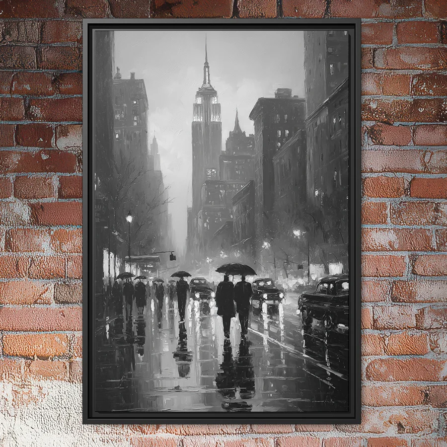 Black and white NYC moody wall art.