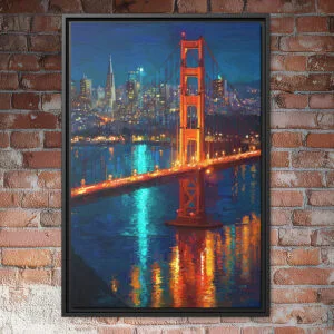 Golden Gate Bridge wall art.