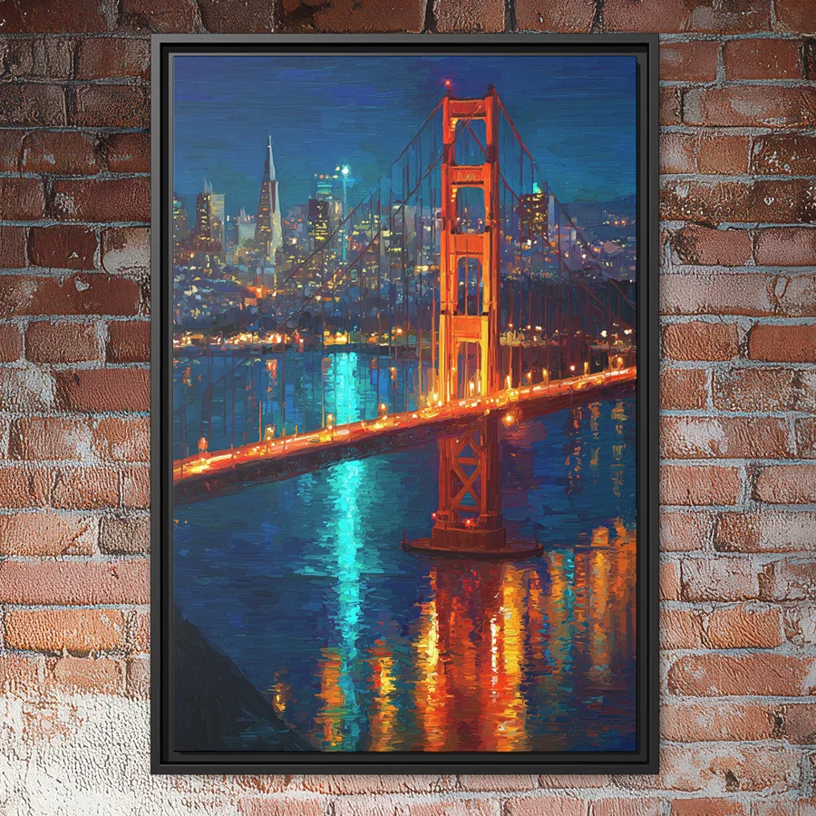 Golden Gate Bridge wall art.