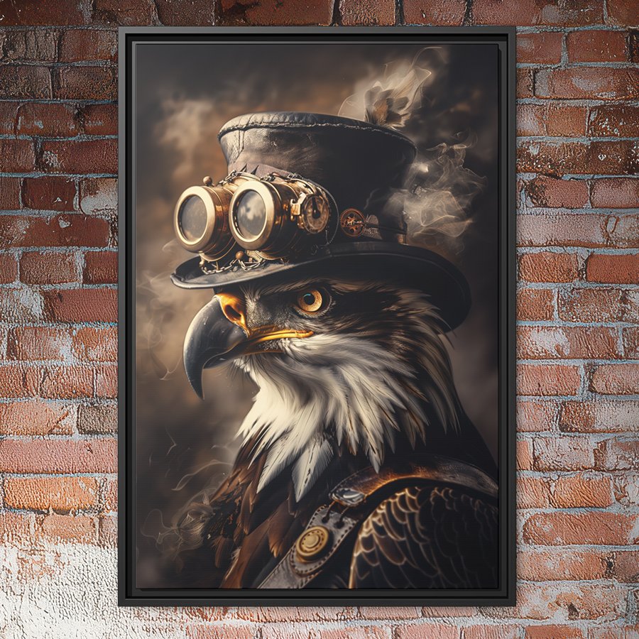 Steampunk Bald Eagle wall art.