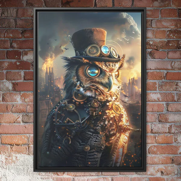 Steampunk owl wall art.