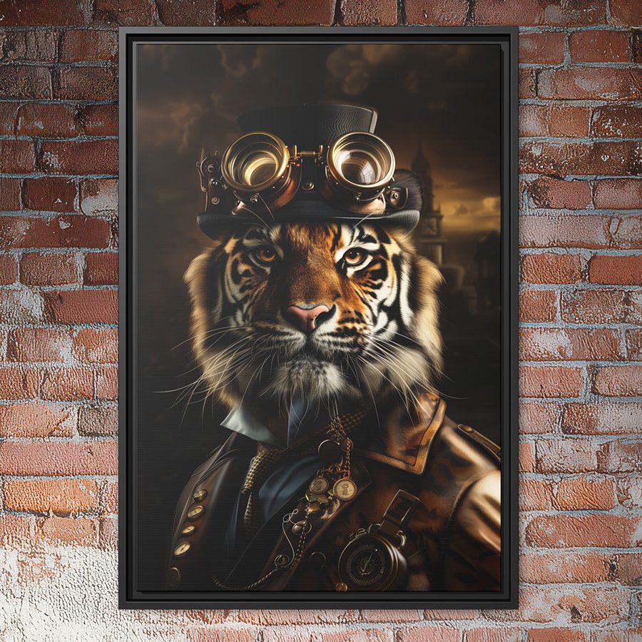 Steampunk tiger wall art.