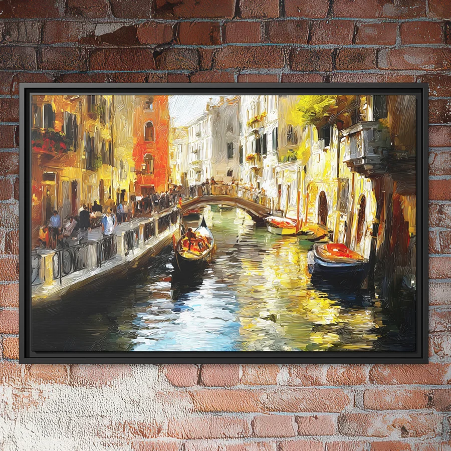 Venice canal cityscape wall art.