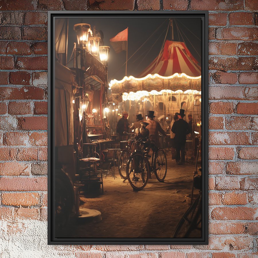 Vintage steampunk carnival wall art.